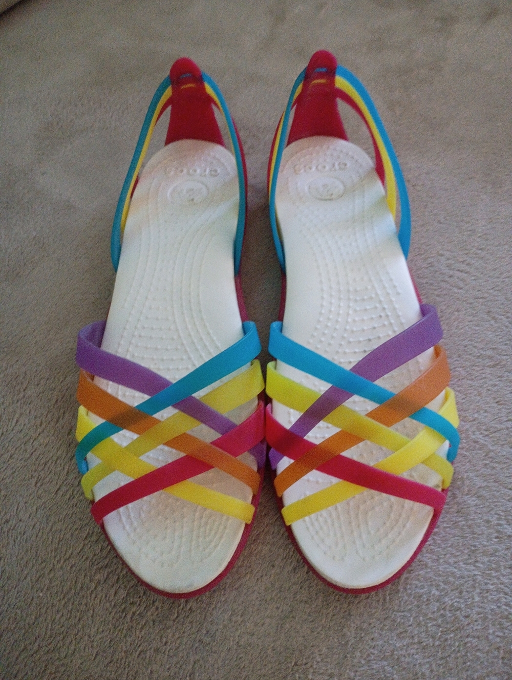 Crocs Multicolor Woven Strappy Flat Sandals - Women's - Picture 2 of 6